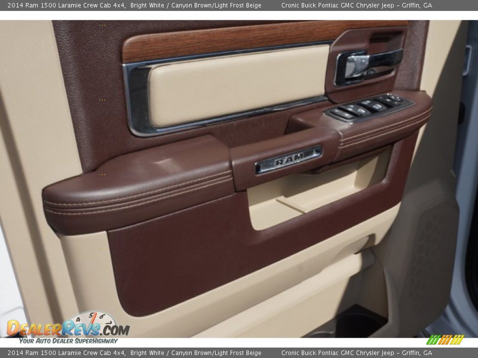 2014 Ram 1500 Laramie Crew Cab 4x4 Bright White / Canyon Brown/Light Frost Beige Photo #16