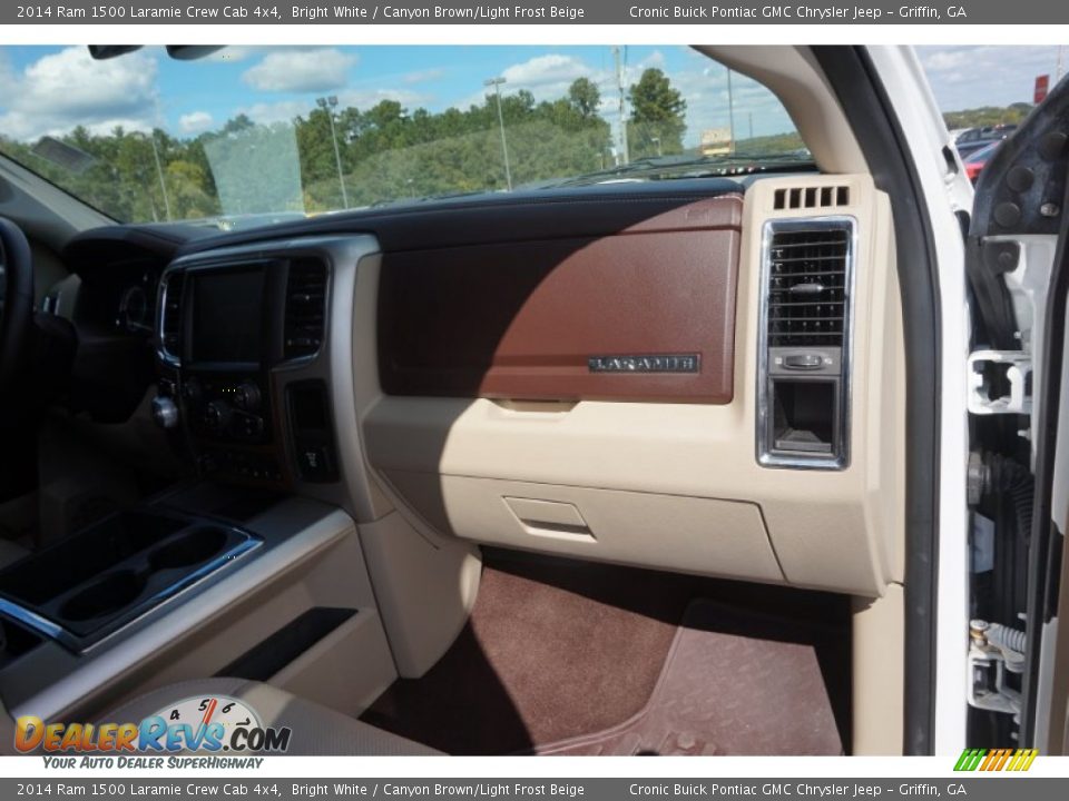 2014 Ram 1500 Laramie Crew Cab 4x4 Bright White / Canyon Brown/Light Frost Beige Photo #21