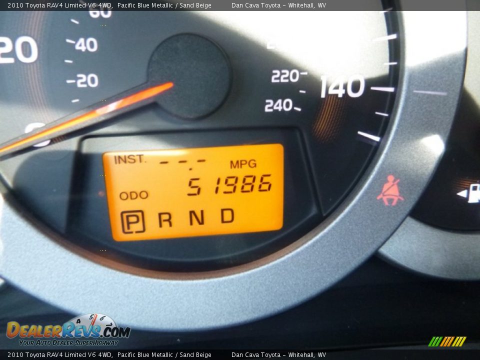 2010 Toyota RAV4 Limited V6 4WD Pacific Blue Metallic / Sand Beige Photo #18