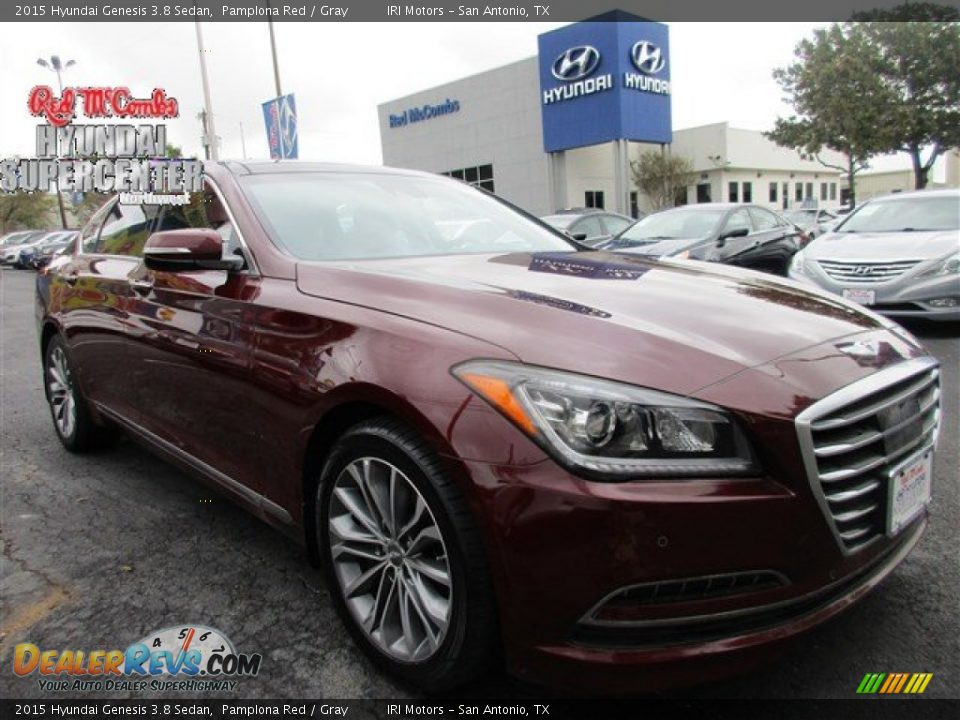 2015 Hyundai Genesis 3.8 Sedan Pamplona Red / Gray Photo #1