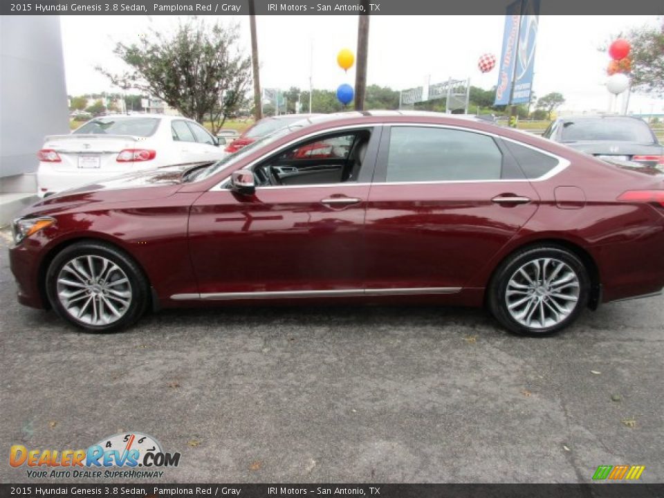 2015 Hyundai Genesis 3.8 Sedan Pamplona Red / Gray Photo #3