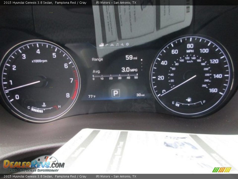 2015 Hyundai Genesis 3.8 Sedan Pamplona Red / Gray Photo #22