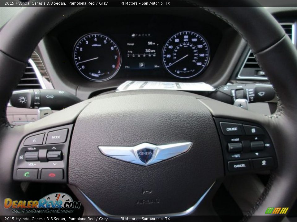 2015 Hyundai Genesis 3.8 Sedan Pamplona Red / Gray Photo #23