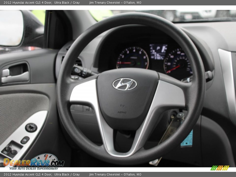 2012 Hyundai Accent GLS 4 Door Ultra Black / Gray Photo #11