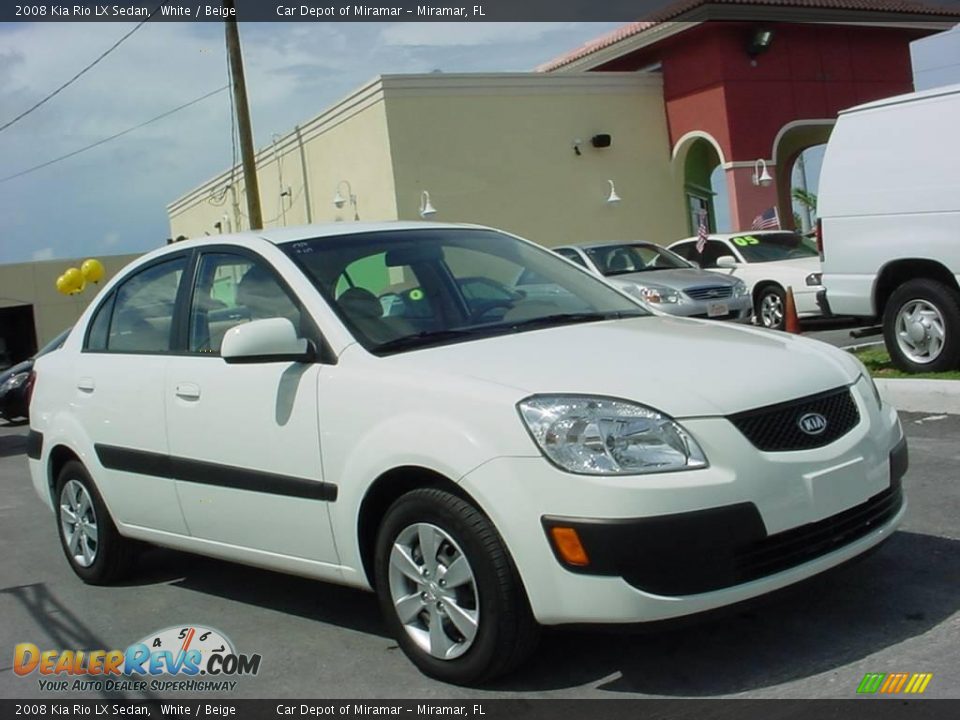 2008 Kia Rio LX Sedan White / Beige Photo #1