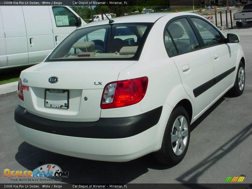 2008 Kia Rio LX Sedan White / Beige Photo #3