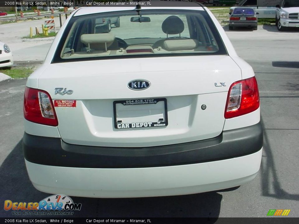 2008 Kia Rio LX Sedan White / Beige Photo #4