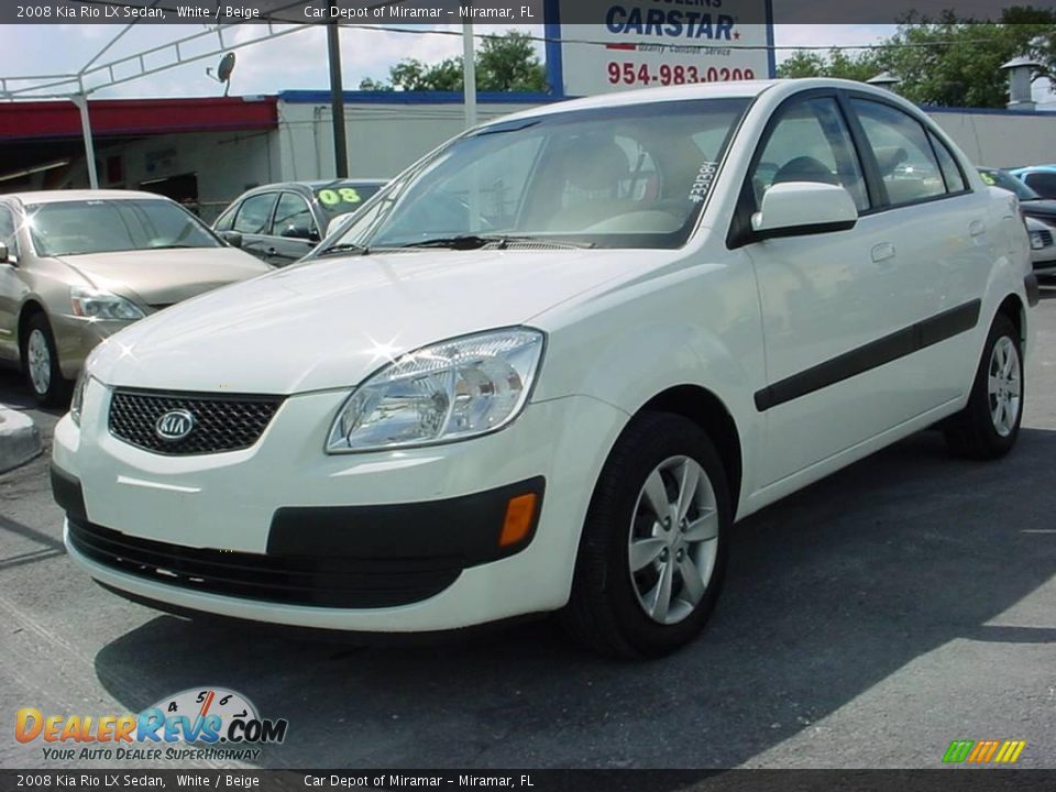 2008 Kia Rio LX Sedan White / Beige Photo #7