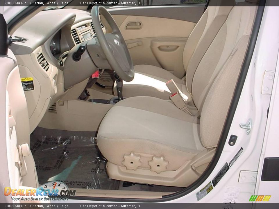2008 Kia Rio LX Sedan White / Beige Photo #10