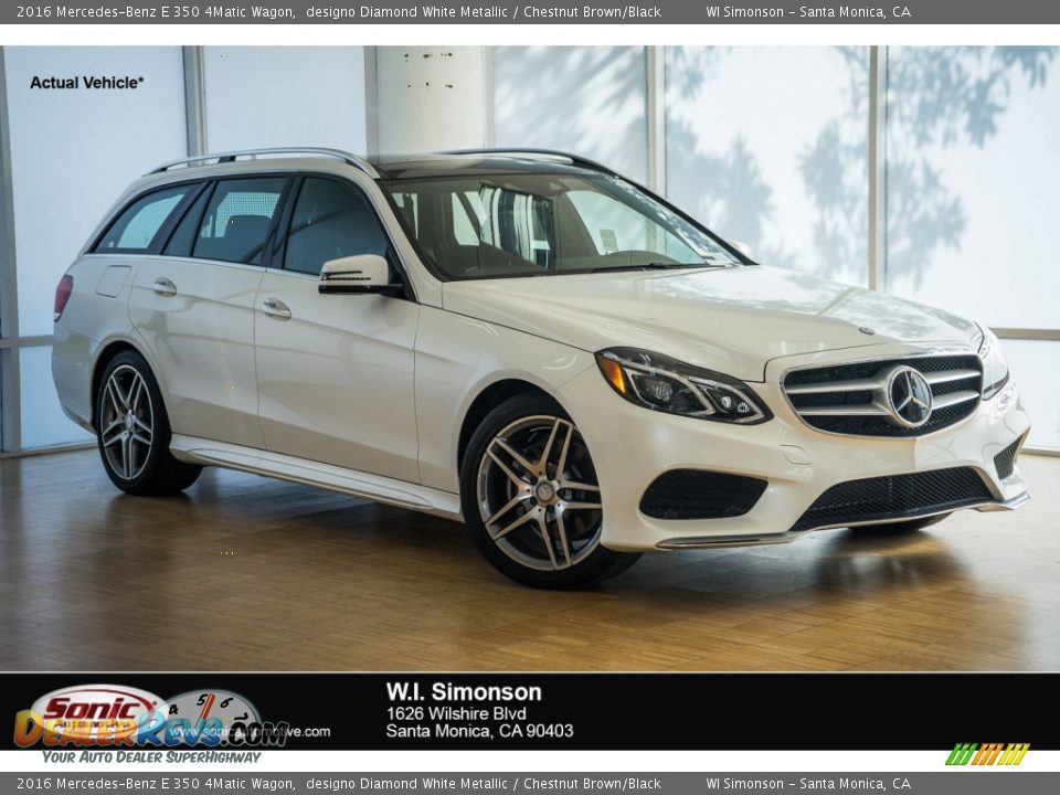 2016 Mercedes-Benz E 350 4Matic Wagon designo Diamond White Metallic / Chestnut Brown/Black Photo #1