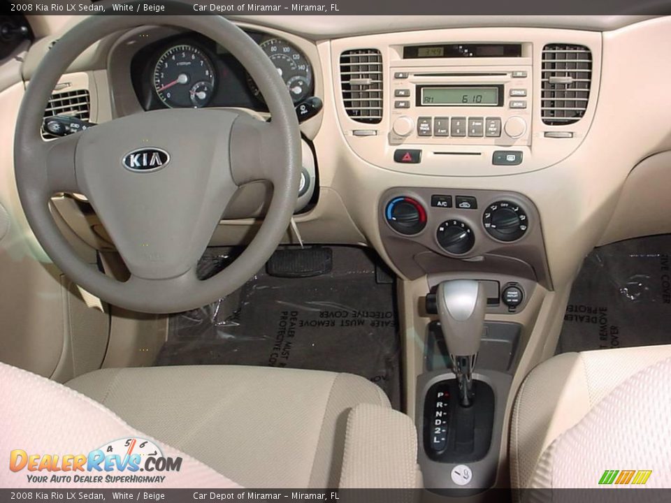 2008 Kia Rio LX Sedan White / Beige Photo #13