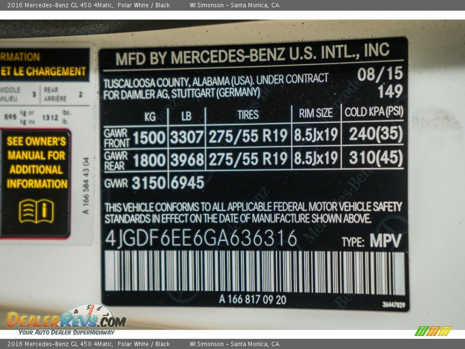 2016 Mercedes-Benz GL 450 4Matic Polar White / Black Photo #7