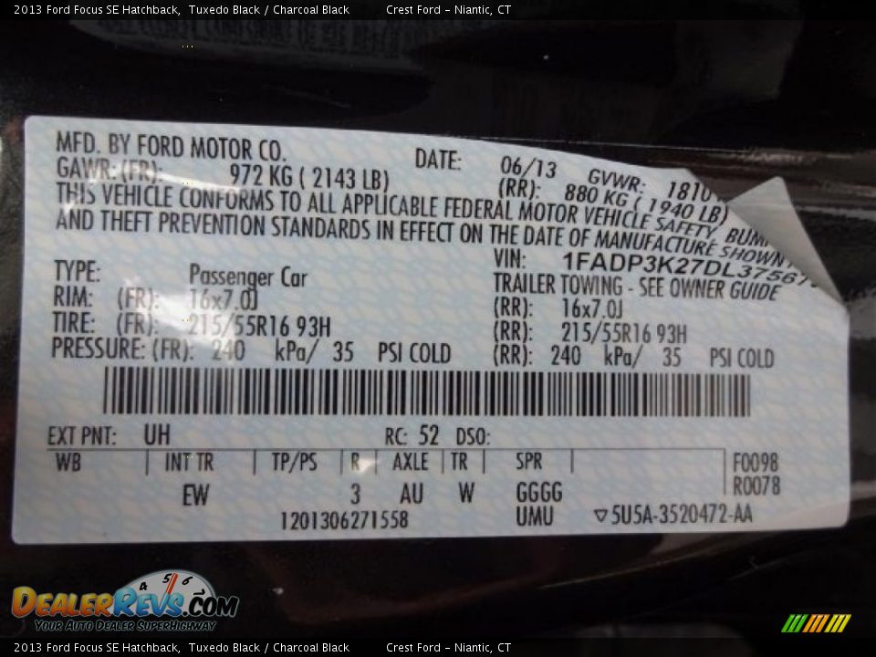 2013 Ford Focus SE Hatchback Tuxedo Black / Charcoal Black Photo #15