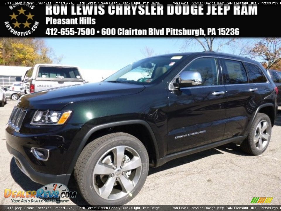 2015 Jeep Grand Cherokee Limited 4x4 Black Forest Green Pearl / Black/Light Frost Beige Photo #1