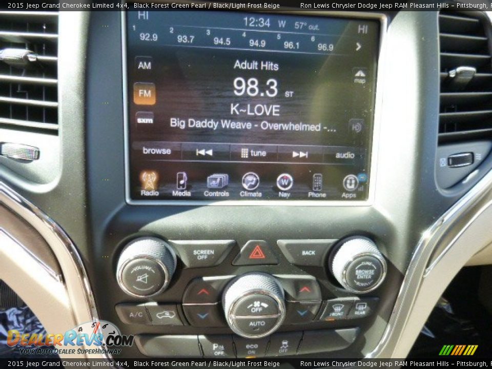 2015 Jeep Grand Cherokee Limited 4x4 Black Forest Green Pearl / Black/Light Frost Beige Photo #19
