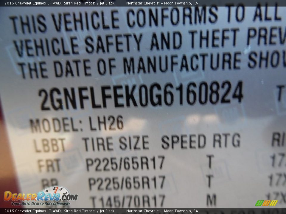 2016 Chevrolet Equinox LT AWD Siren Red Tintcoat / Jet Black Photo #15