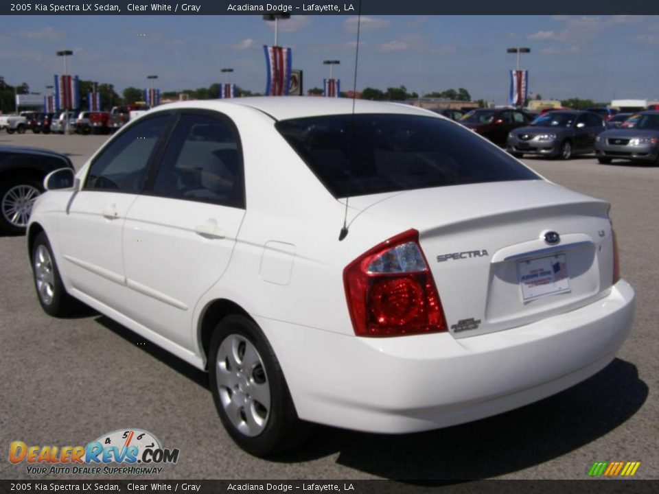 2005 Kia Spectra LX Sedan Clear White / Gray Photo #5