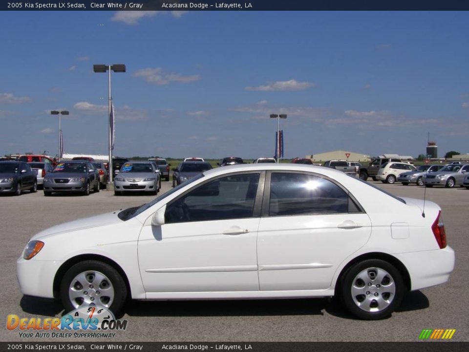 2005 Kia Spectra LX Sedan Clear White / Gray Photo #6