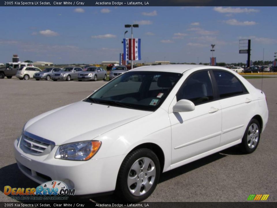2005 Kia Spectra LX Sedan Clear White / Gray Photo #7