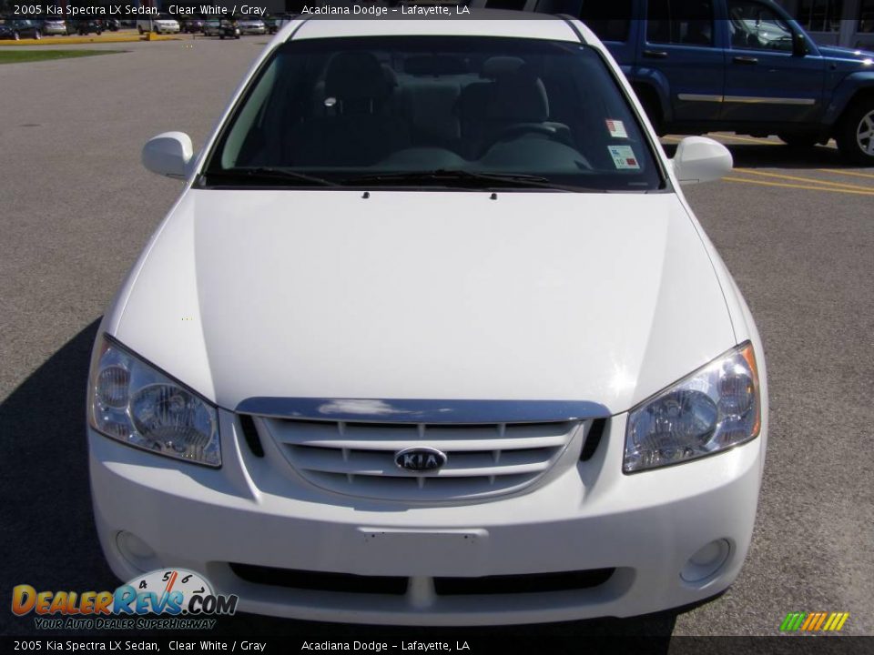 2005 Kia Spectra LX Sedan Clear White / Gray Photo #8