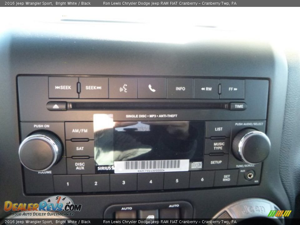 2016 Jeep Wrangler Sport Bright White / Black Photo #18