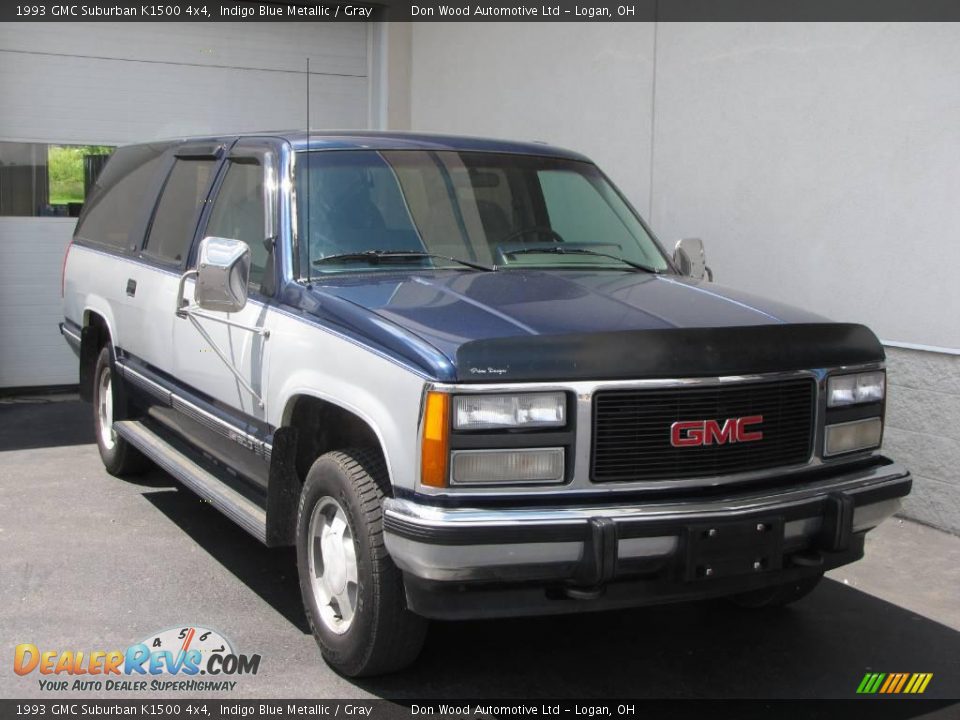 1993 GMC Suburban K1500 4x4 Indigo Blue Metallic / Gray Photo #1