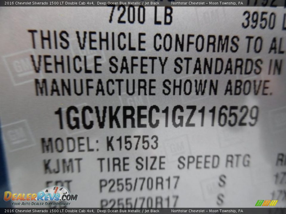 2016 Chevrolet Silverado 1500 LT Double Cab 4x4 Deep Ocean Blue Metallic / Jet Black Photo #15