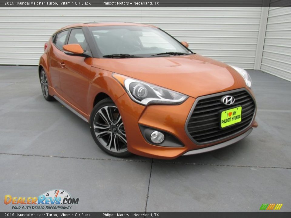 2016 Hyundai Veloster Turbo Vitamin C / Black Photo #1