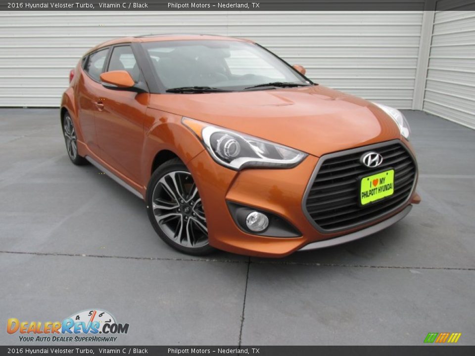 2016 Hyundai Veloster Turbo Vitamin C / Black Photo #2