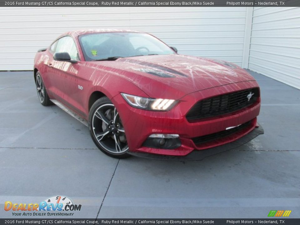 2016 Ford Mustang GT/CS California Special Coupe Ruby Red Metallic / California Special Ebony Black/Miko Suede Photo #2