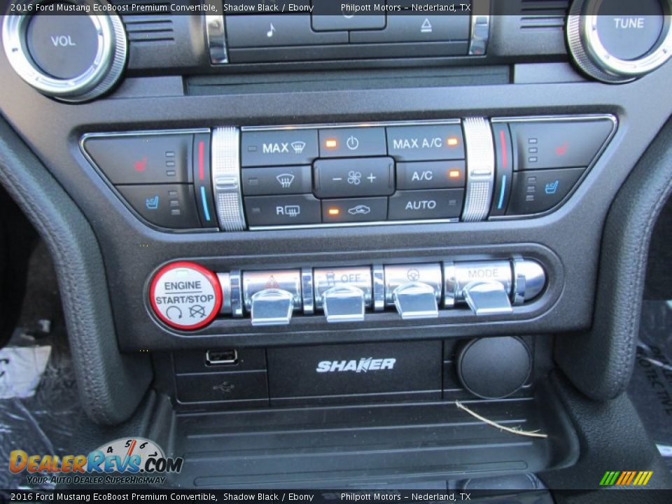 Controls of 2016 Ford Mustang EcoBoost Premium Convertible Photo #24