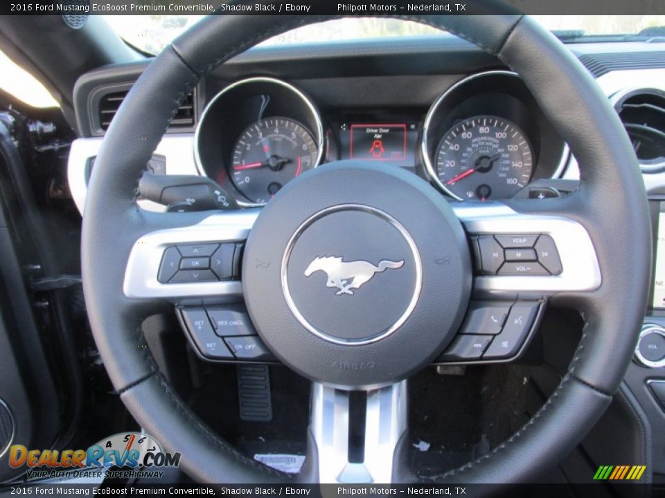 2016 Ford Mustang EcoBoost Premium Convertible Steering Wheel Photo #26