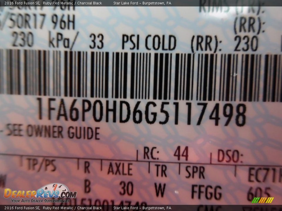 2016 Ford Fusion SE Ruby Red Metallic / Charcoal Black Photo #14