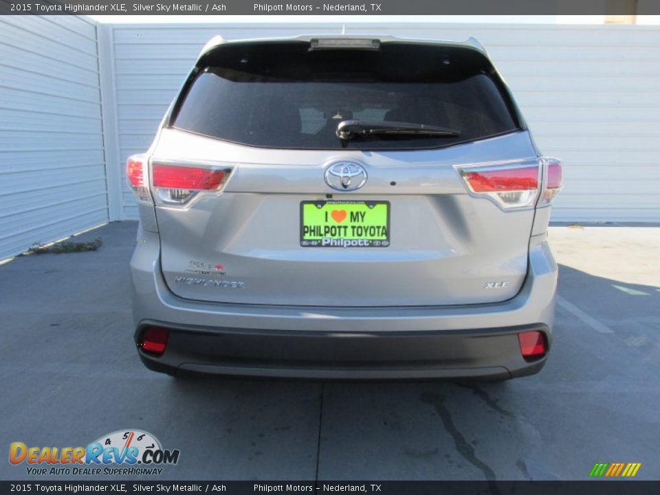 2015 Toyota Highlander XLE Silver Sky Metallic / Ash Photo #5