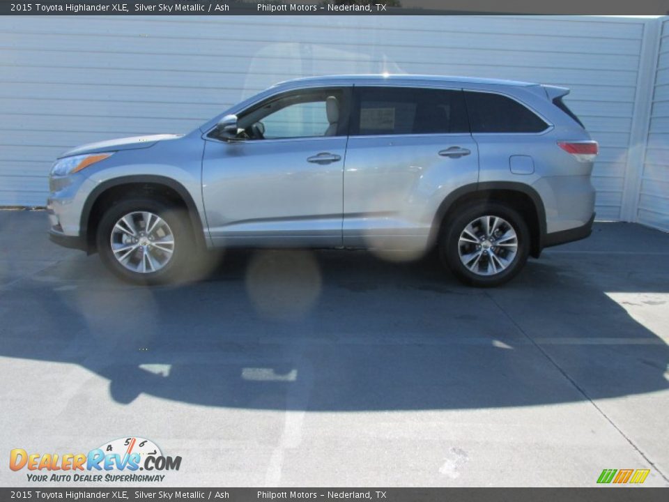 2015 Toyota Highlander XLE Silver Sky Metallic / Ash Photo #6
