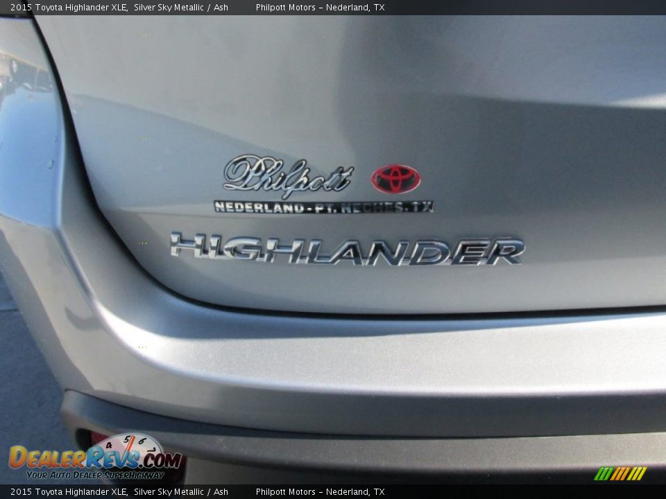 2015 Toyota Highlander XLE Silver Sky Metallic / Ash Photo #13