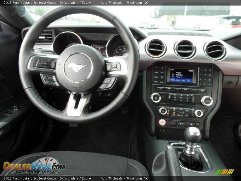 2015 Ford Mustang EcoBoost Coupe Oxford White / Ebony Photo #15
