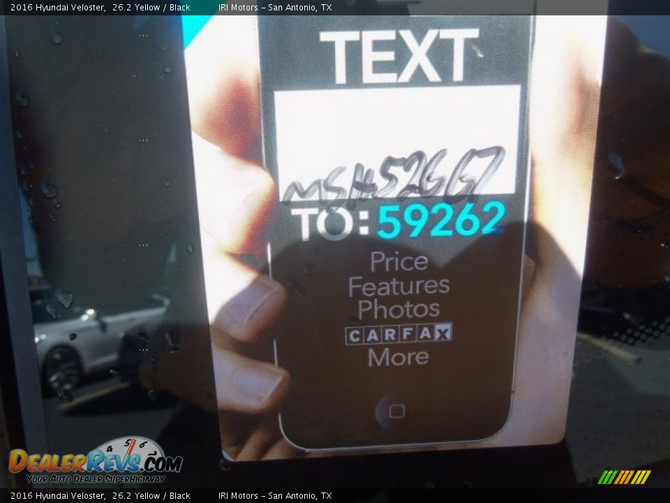 2016 Hyundai Veloster 26.2 Yellow / Black Photo #4