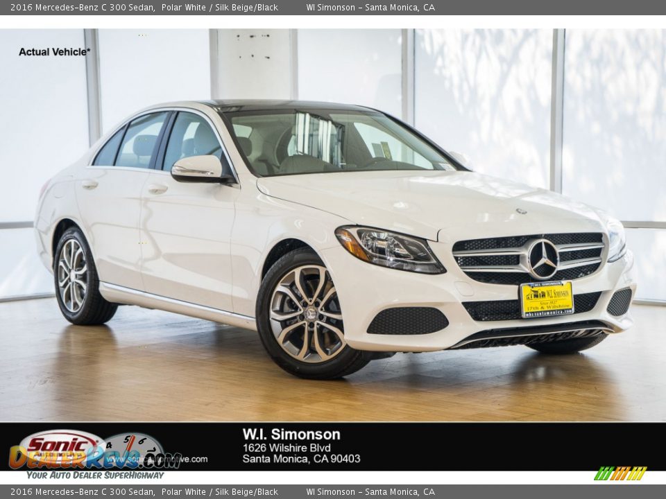 2016 Mercedes-Benz C 300 Sedan Polar White / Silk Beige/Black Photo #1