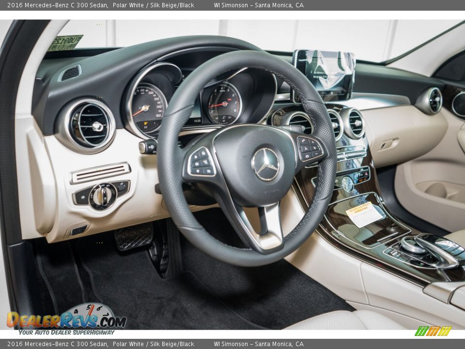 2016 Mercedes-Benz C 300 Sedan Polar White / Silk Beige/Black Photo #6