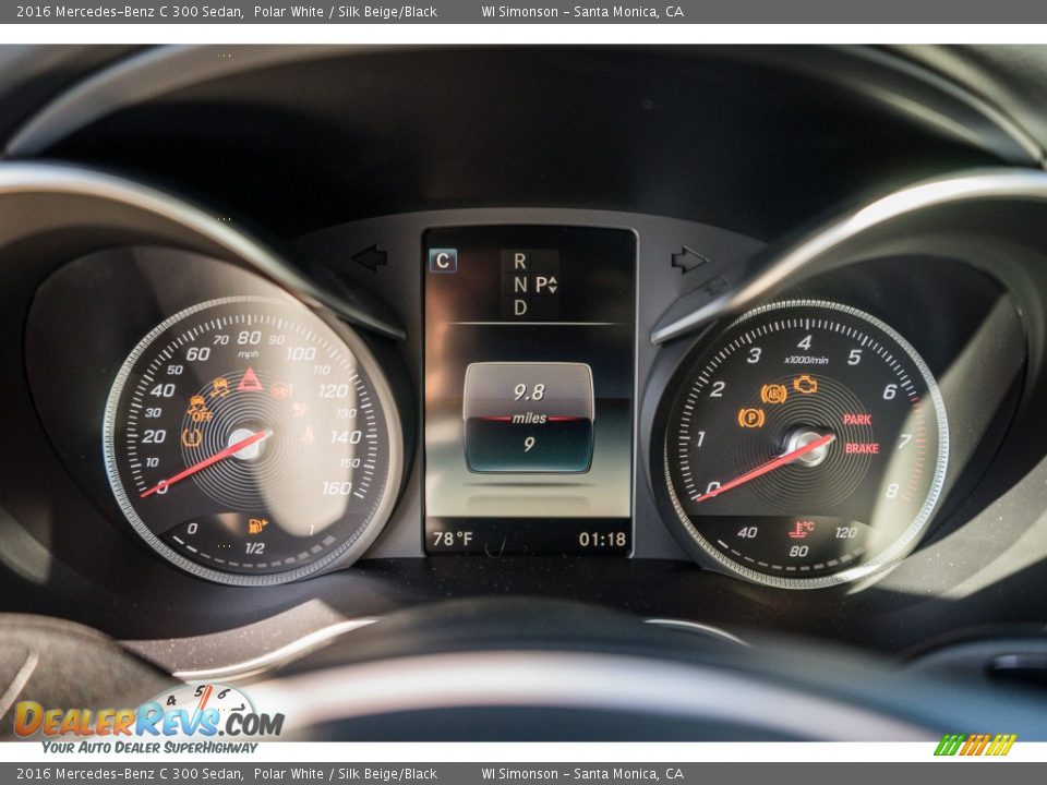 2016 Mercedes-Benz C 300 Sedan Polar White / Silk Beige/Black Photo #7