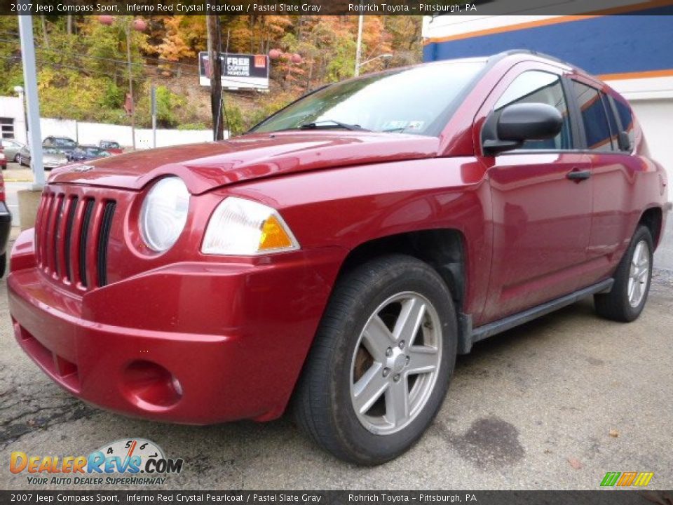 2007 Jeep Compass Sport Inferno Red Crystal Pearlcoat / Pastel Slate Gray Photo #5