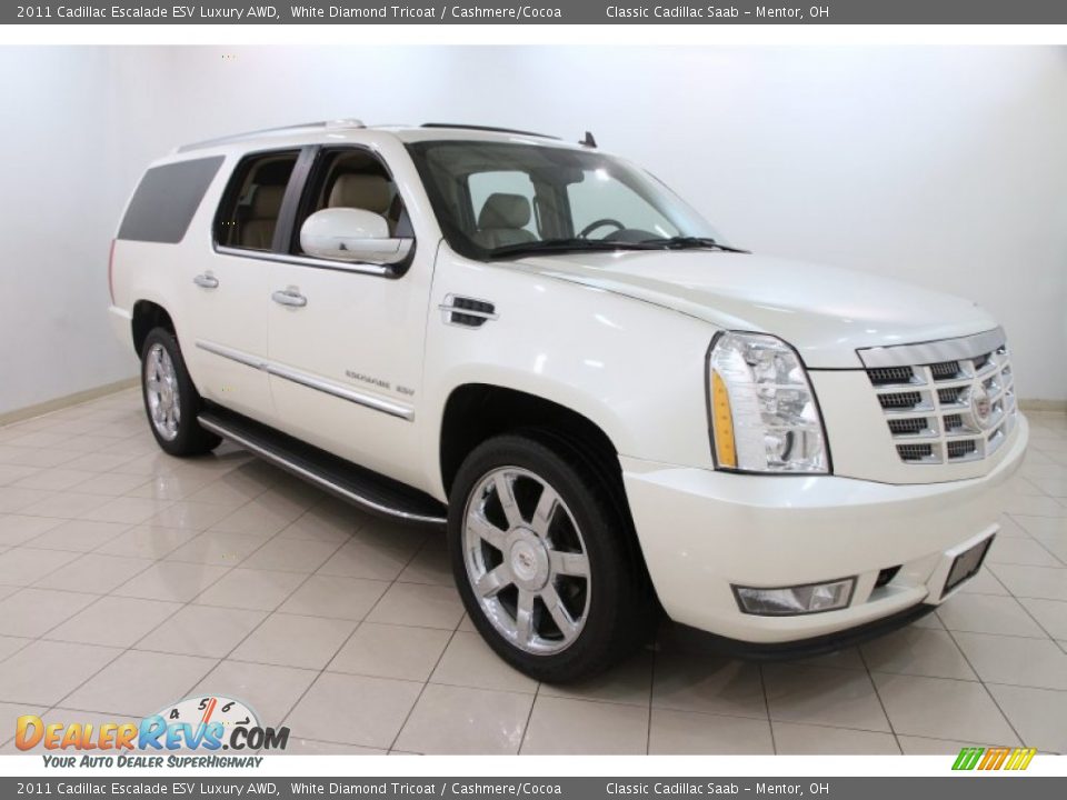 2011 Cadillac Escalade ESV Luxury AWD White Diamond Tricoat / Cashmere/Cocoa Photo #1