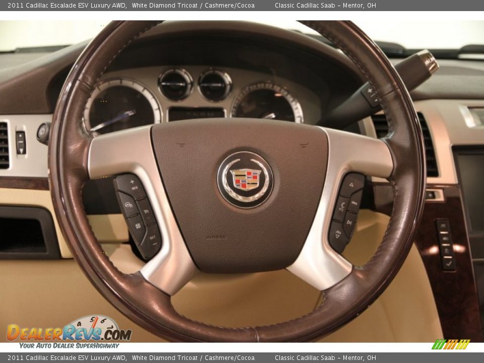 2011 Cadillac Escalade ESV Luxury AWD Steering Wheel Photo #6
