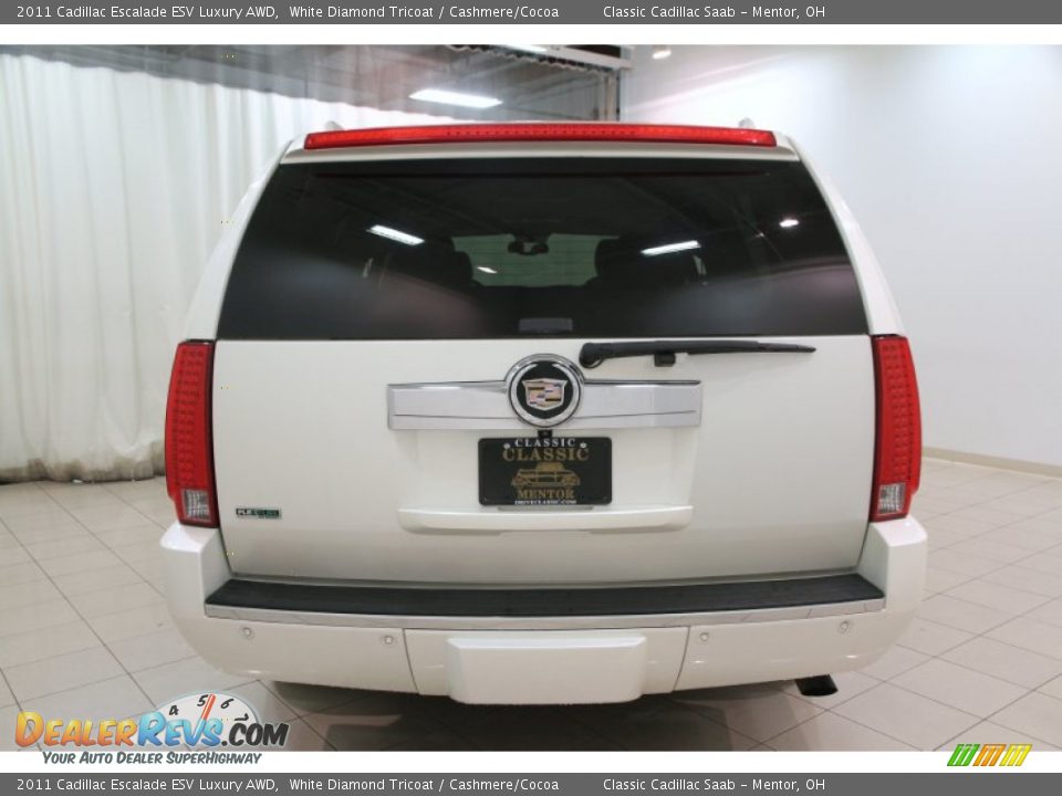 2011 Cadillac Escalade ESV Luxury AWD White Diamond Tricoat / Cashmere/Cocoa Photo #19