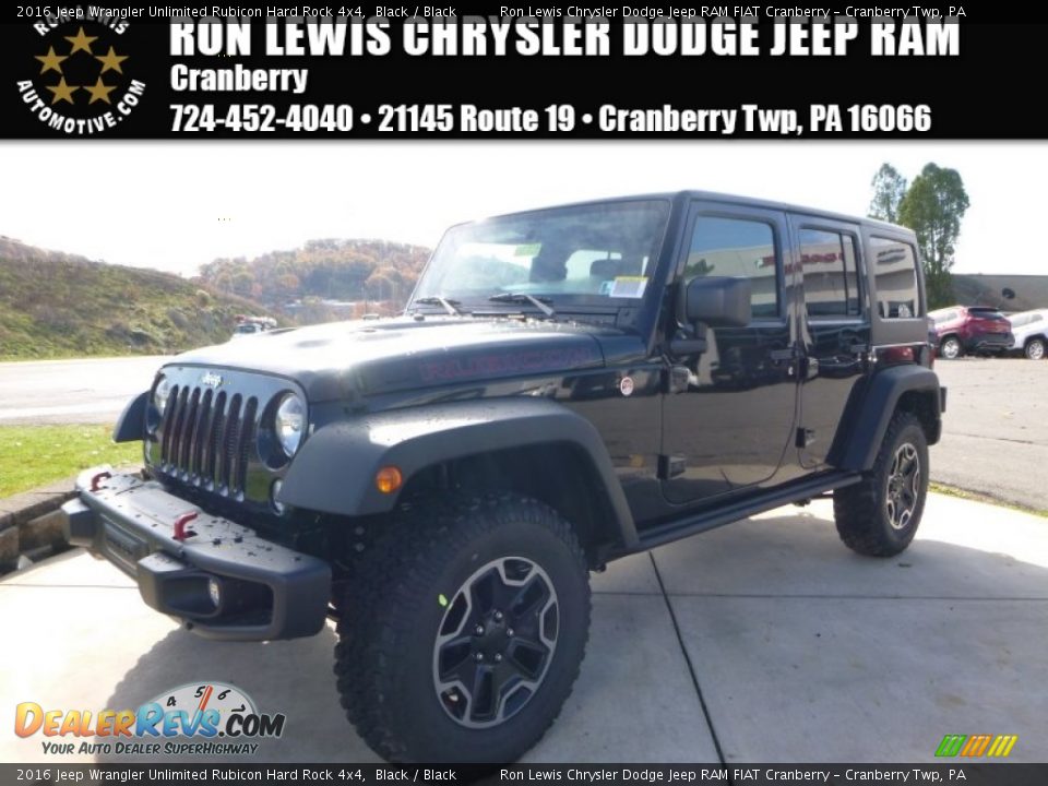 2016 Jeep Wrangler Unlimited Rubicon Hard Rock 4x4 Black / Black Photo #1