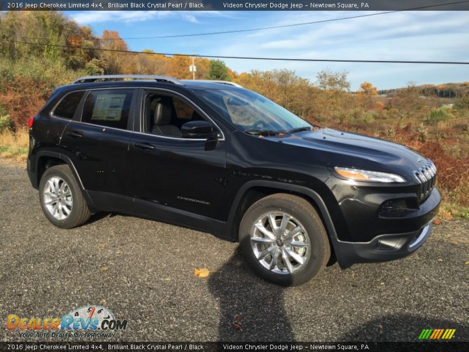 2016 Jeep Cherokee Limited 4x4 Brilliant Black Crystal Pearl / Black Photo #2