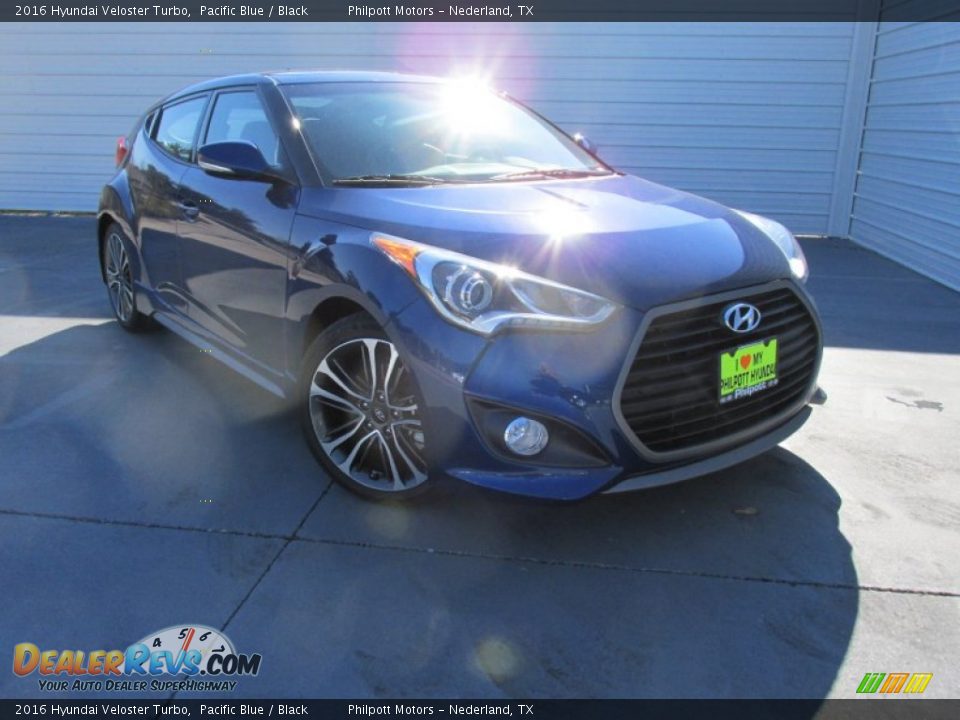 2016 Hyundai Veloster Turbo Pacific Blue / Black Photo #1
