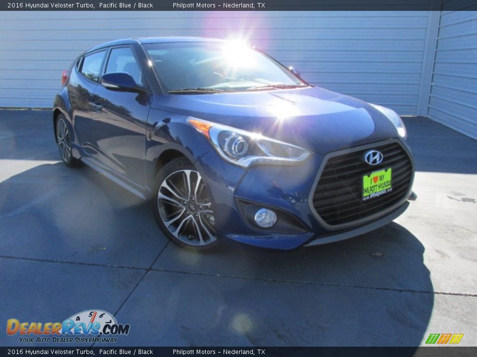 2016 Hyundai Veloster Turbo Pacific Blue / Black Photo #2