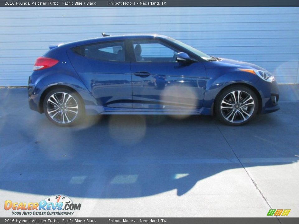 2016 Hyundai Veloster Turbo Pacific Blue / Black Photo #3